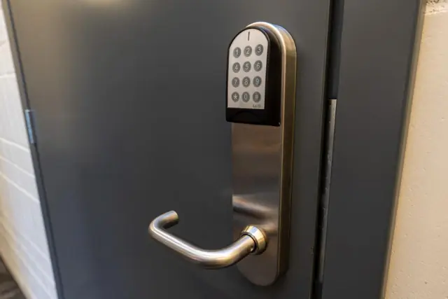 Room door with keypad lock — LOFT INN Vilnius